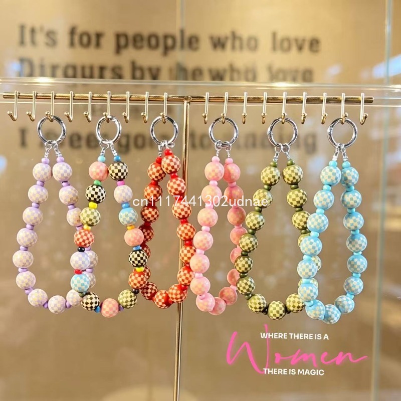 Original Wooden Plaid Beaded P - Phone Accessories Charms recension och pris