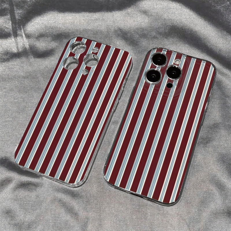 Burgundy Blue Striped Pattern  - Apple Iphone 15 recension och pris