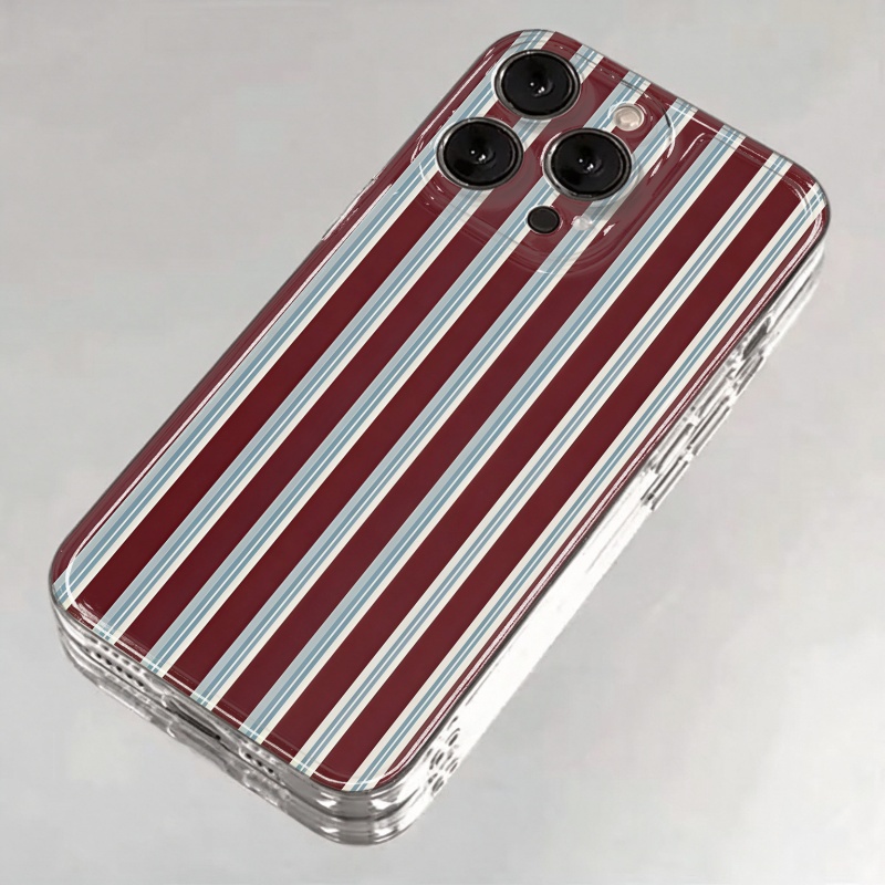 Burgundy Blue Striped Pattern  - Apple Iphone 15 recension och pris